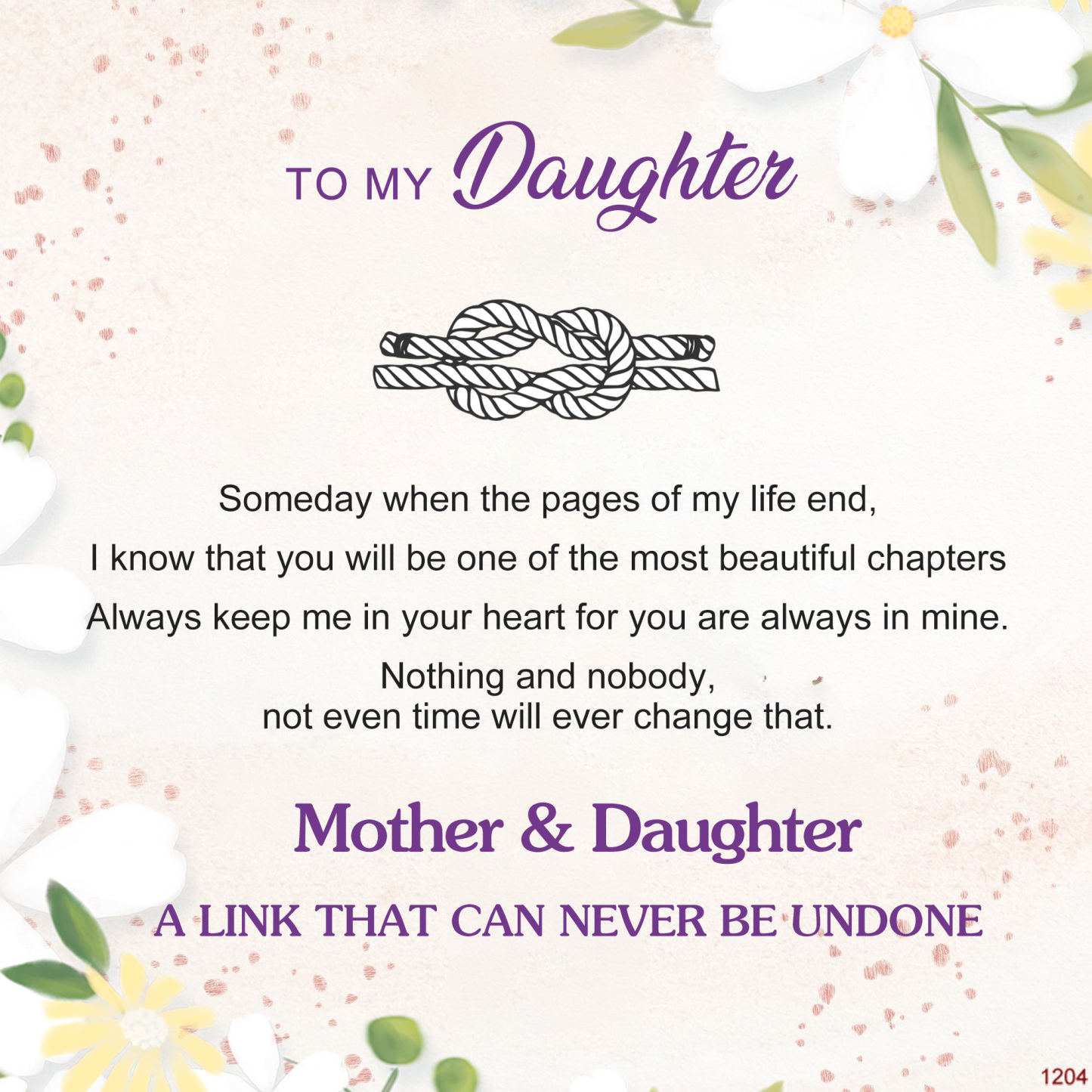 For Daughter - Mother And Daughter A link That Can Never Be Undone Peach Blossom Knot Bracelet