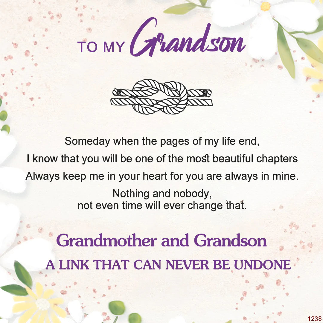 For Grandson - Grandmother & Grandson A link That Can Never Be Undone Black Knot Bracelet-37bracelet