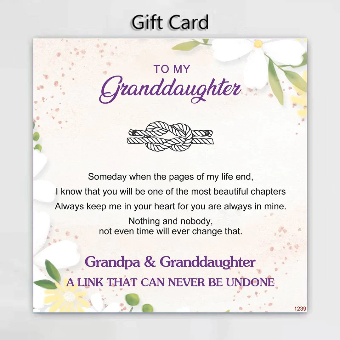 For Granddaughter - Grandmother/Grandpa And Granddaughter A Link That Can Never Be Undone Peach Blossom Knot Bracelet-37bracelet