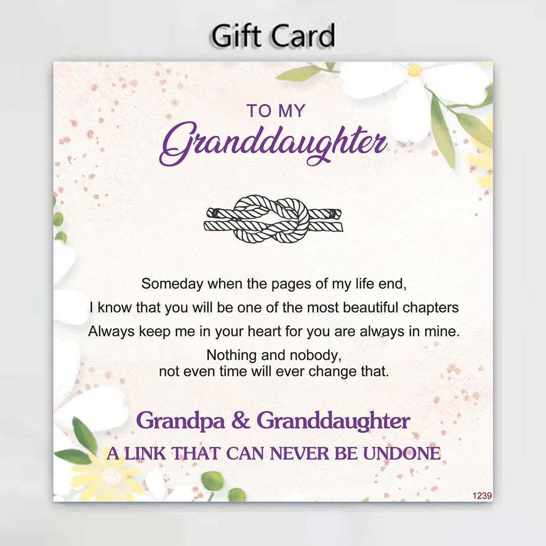 For Granddaughter - Grandmother/Grandpa And Granddaughter A Link That Can Never Be Undone Peach Blossom Knot Bracelet-37bracelet