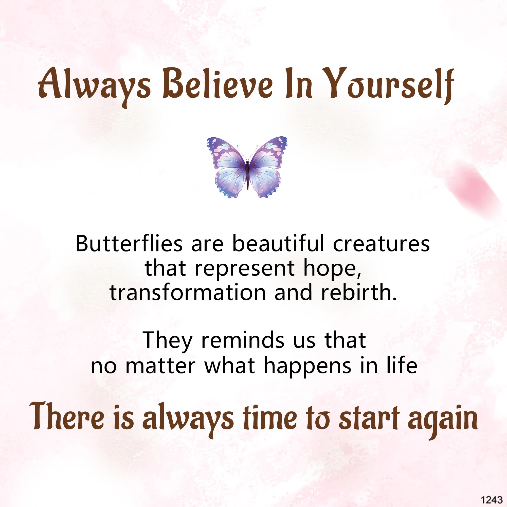 For Anyone - There is always time to start again Butterfly Bracelet