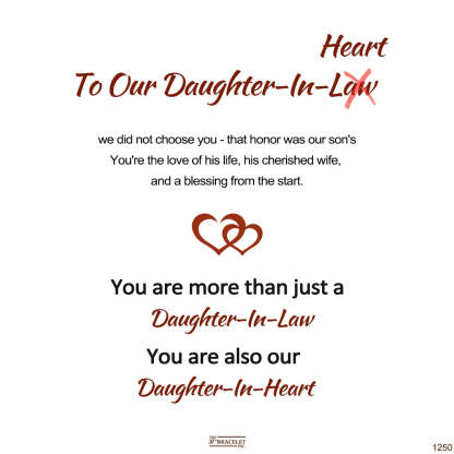 For Our Daughter-in-heart - You Are More Than Just A Daughter-in-law Infinity Bracelet