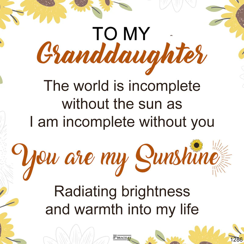 For Granddaughter - You Are My Sunshine Sunflower Bracelet-37bracelet