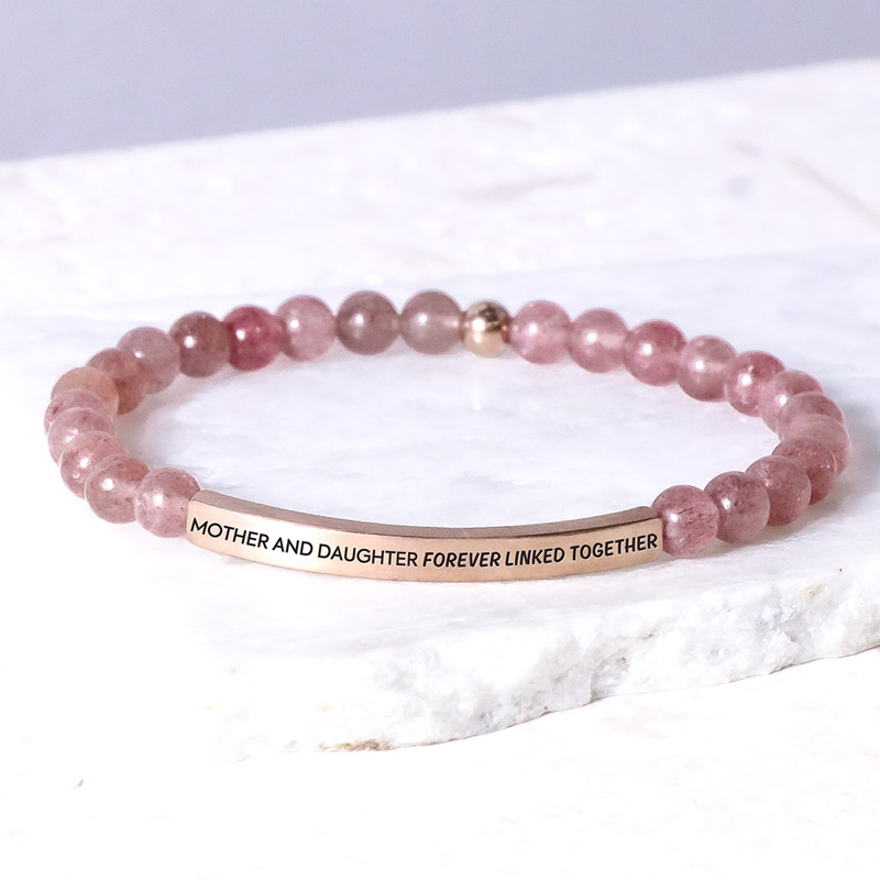 For Daughter/Mother - Forever Linked Together Bead Lettering Bracelet
