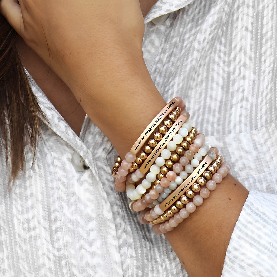 For Daughter - Always My Daughter, Forever My Friend Bead Lettering Bracelet