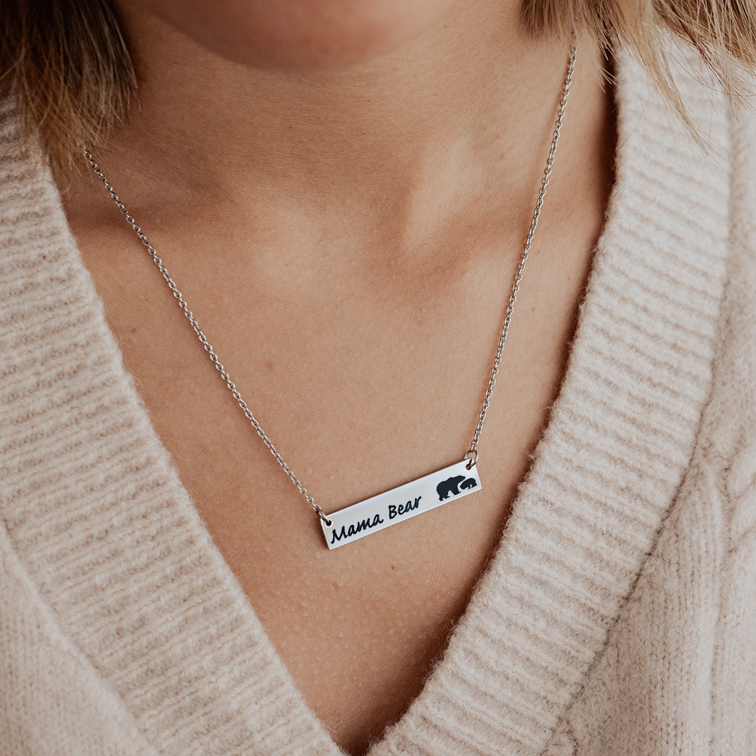 For Mother - You Are The Best Mama Bear In The World Mama Bear Necklace