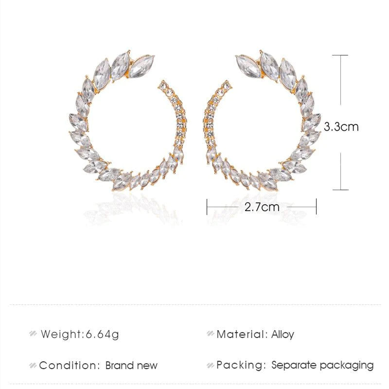 Leaf Circle Earrings