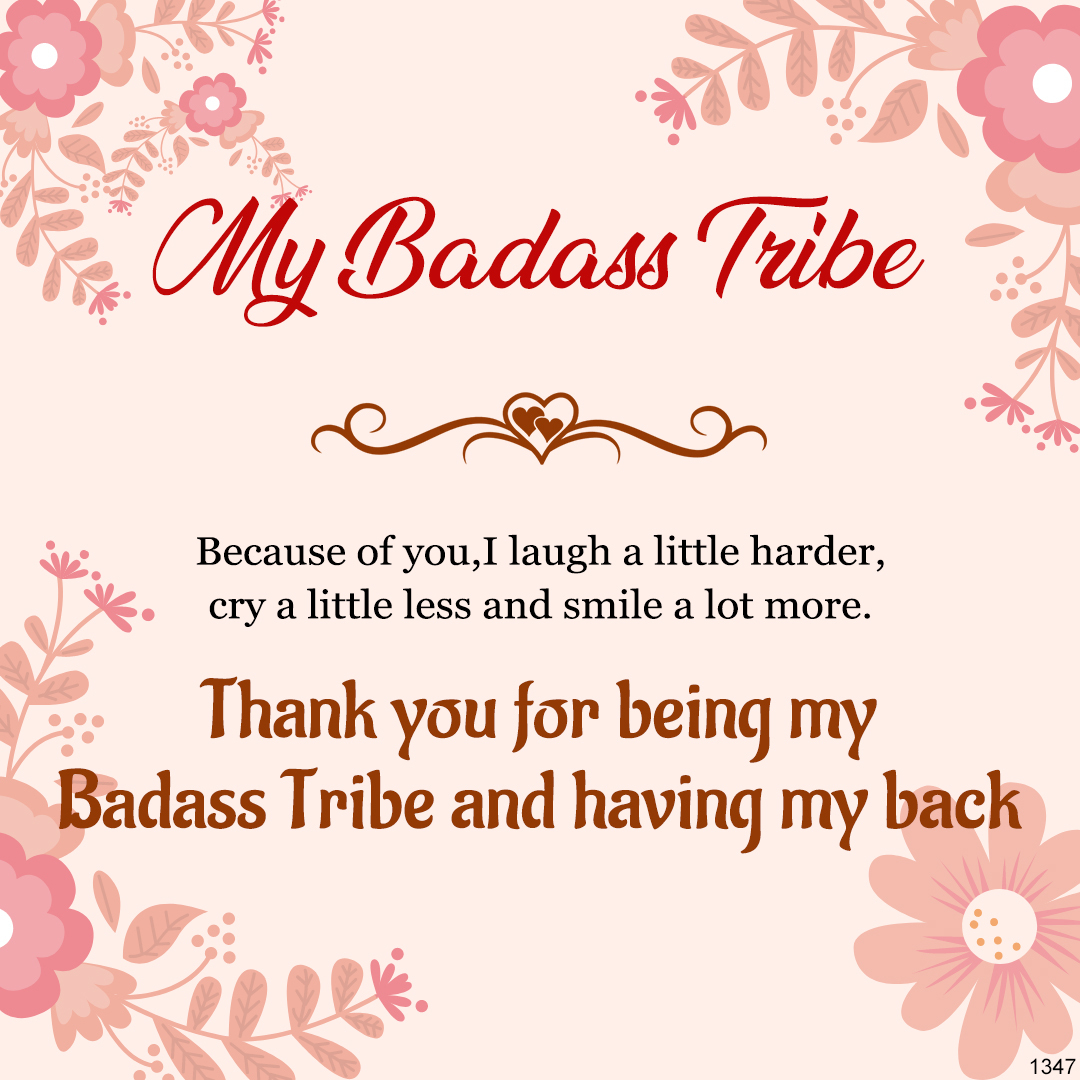 For Friend -Thank You For Being My Badass Tribe And Having My Back Double Heart Bracelet
