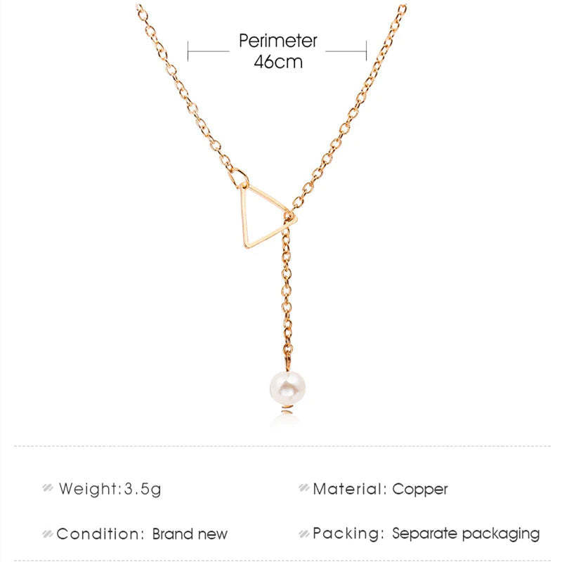 Triangle Perl Necklace