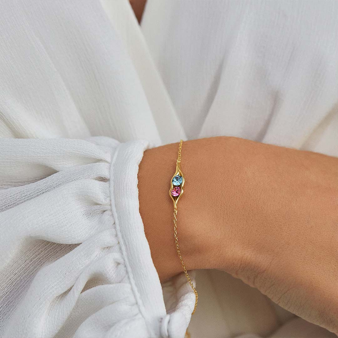 For Mother- Peanut Birthstone Custom Bracelet