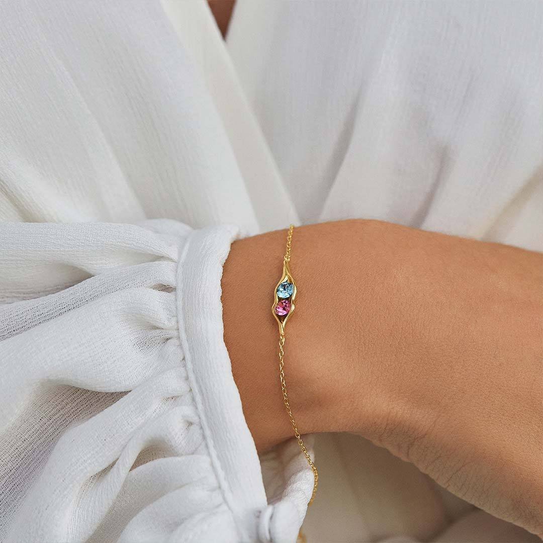 For Mother- Peanut Birthstone Custom Bracelet