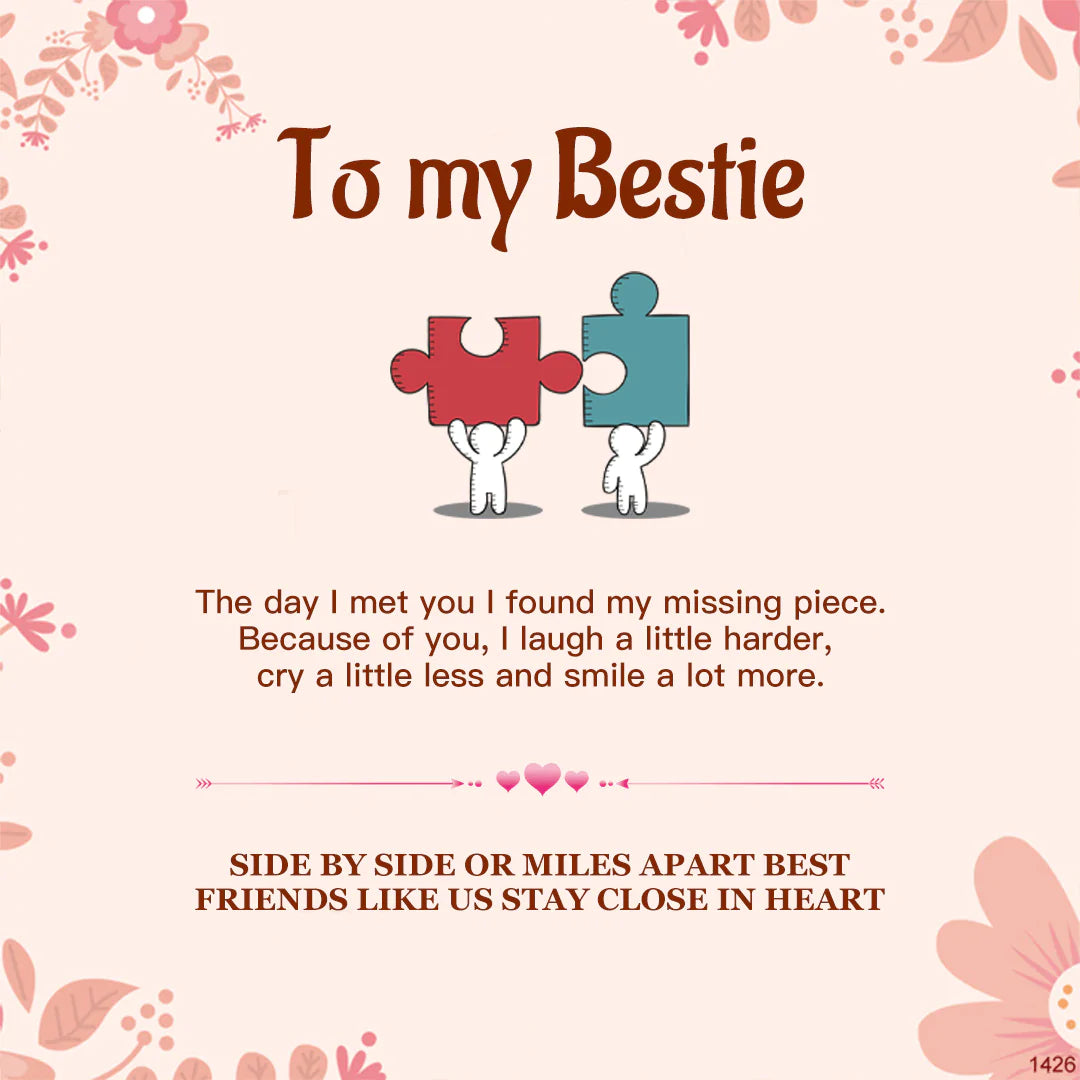 For Friend - SIDE BY SIDE OR MILES APART BEST FRIENDS LIKE US STAY CLOSE IN HEART Puzzle Necklaces