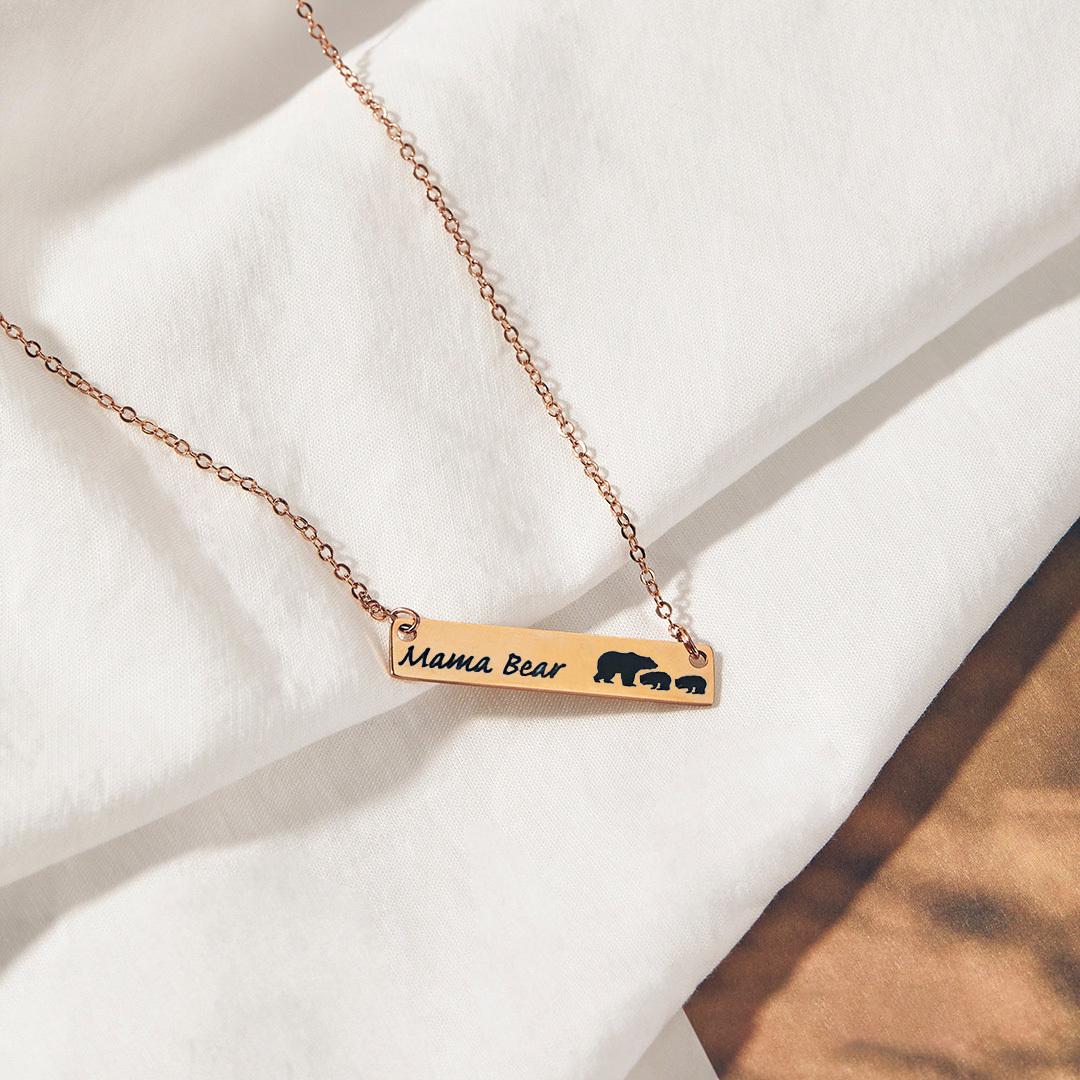 For Mother - You Are The Best Mama Bear In The World Mama Bear Necklace