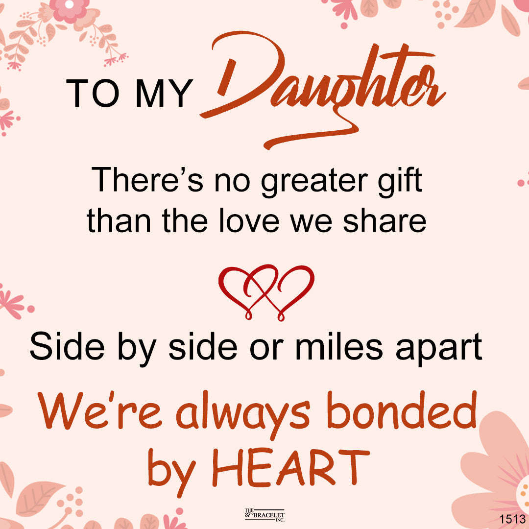 For Daughter - We’re Always Bonded By Heart Double Heart Bracelet-37bracelet