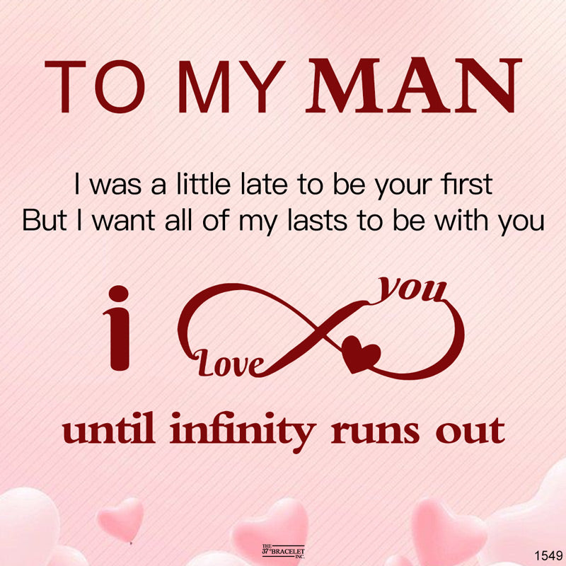 For Husband - I Love You Until Infinity Runs Out Leather Bracelet-37bracelet