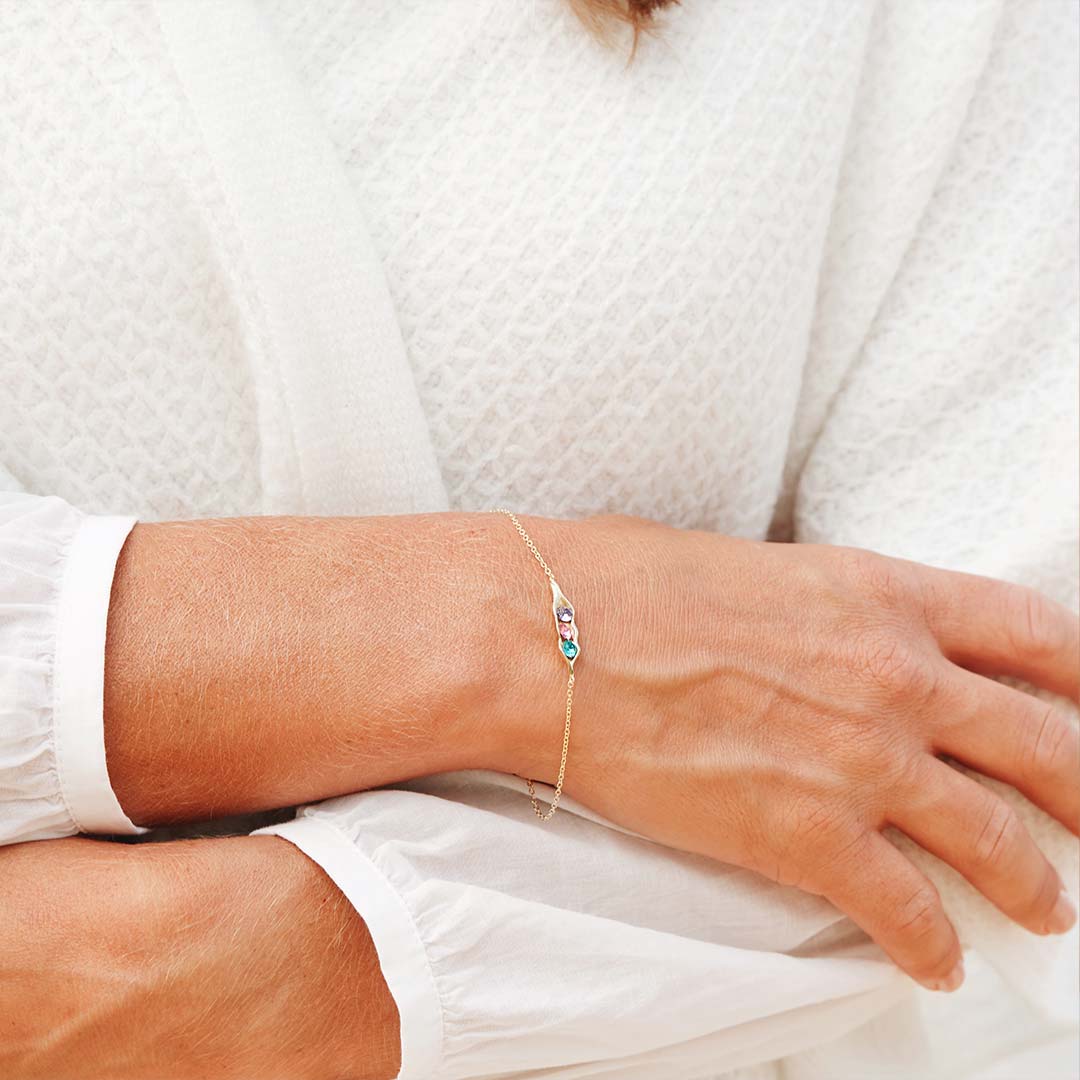 For Mother- Peanut Birthstone Custom Bracelet