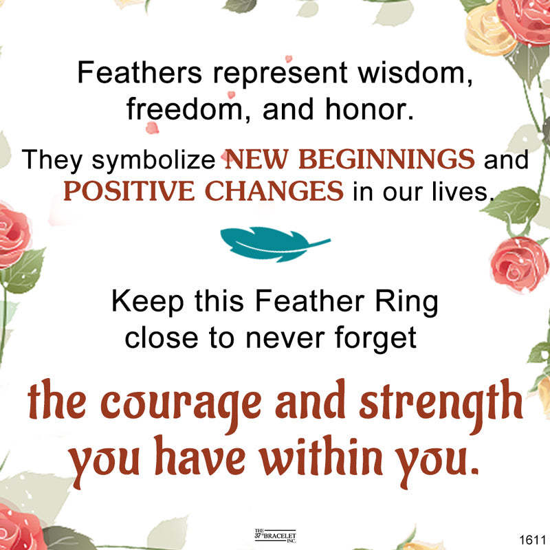 For Anyone- The Courage And Strength You Have Within You Feather Turquoise Ring-37bracelet