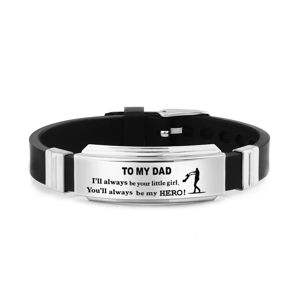 For Dad - To My Dad I'll Always Be Your Little Girl, You'll Always Be My Hero Bracelet-37bracelet