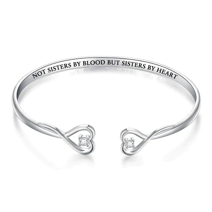 For Friend - Not Sisters By Blood But Sisters By Heart Two Hearts Bracelet