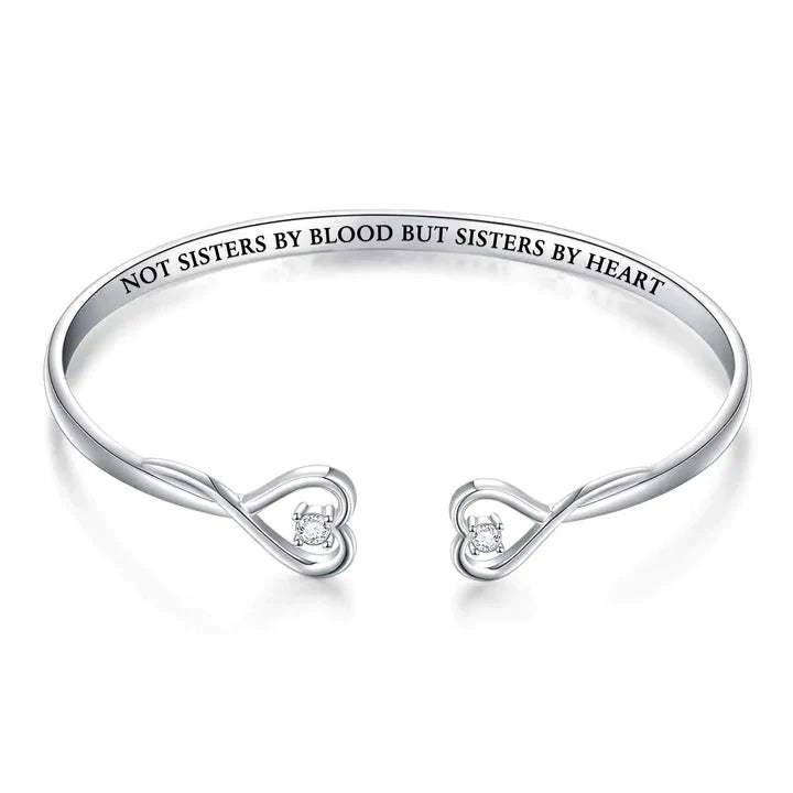 For Friend - Not Sisters By Blood But Sisters By Heart Two Hearts Bracelet-37bracelet