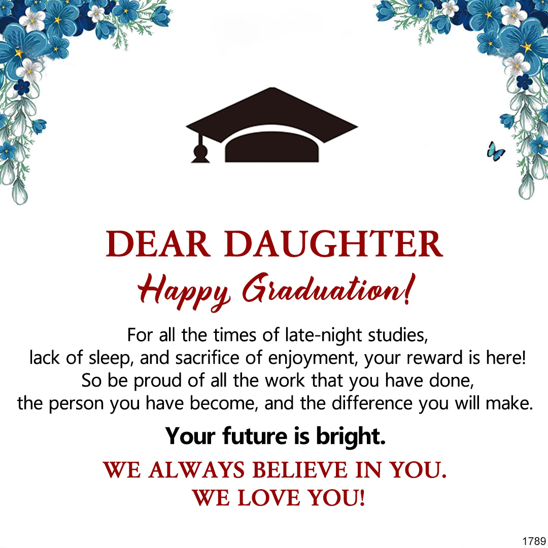 For Daughter - Happy Graduation We Always Believe In You Blue Butterfly Crystal Bracelet