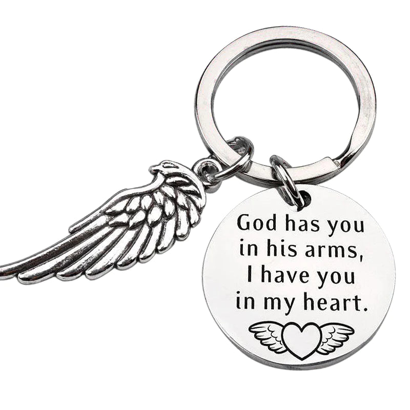 God Has You In His Arms, I Have You In My Heart Keychain