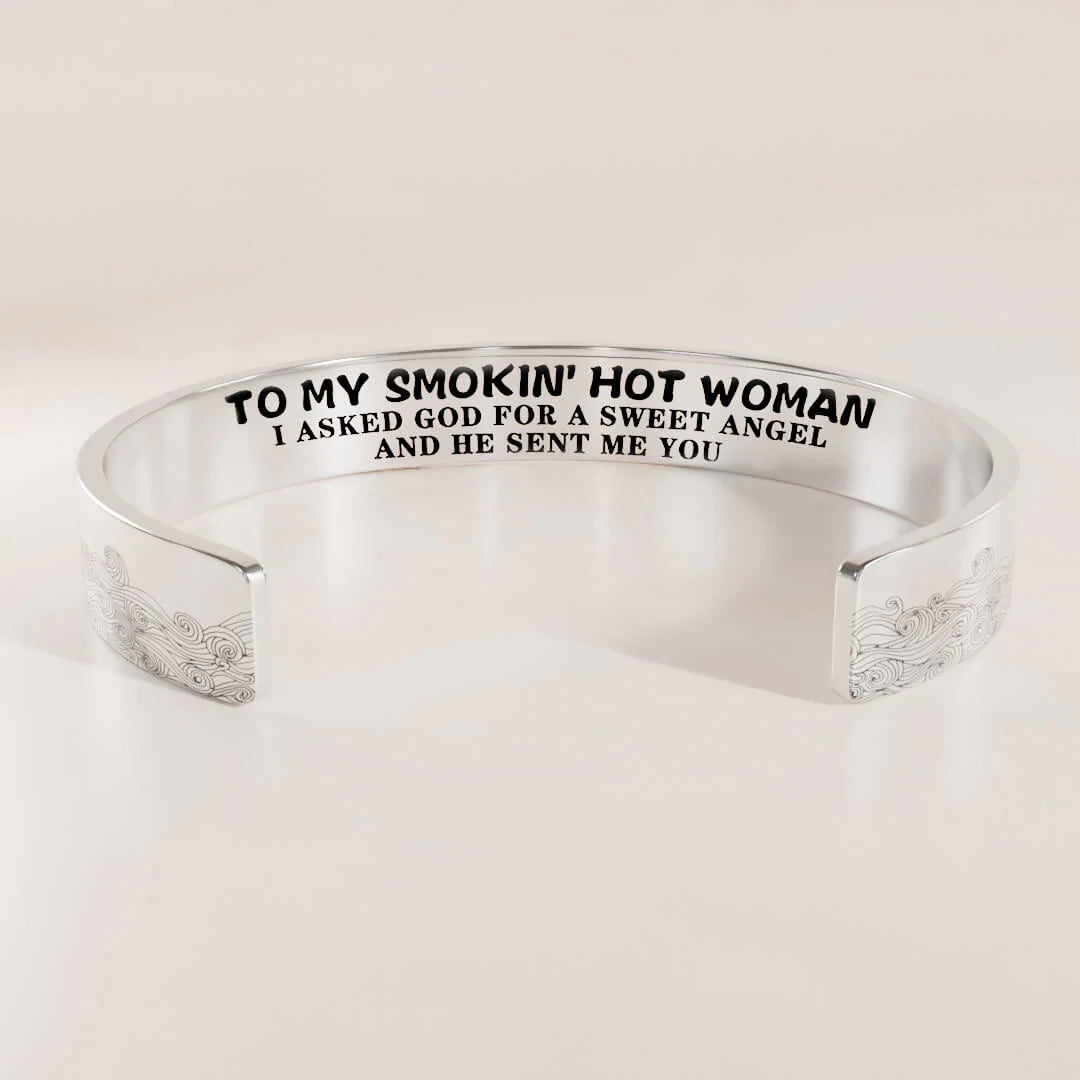 For Love - I Asked God For A Sweet Angel And He Sent Me You Wave Cuff Bracelet-37bracelet