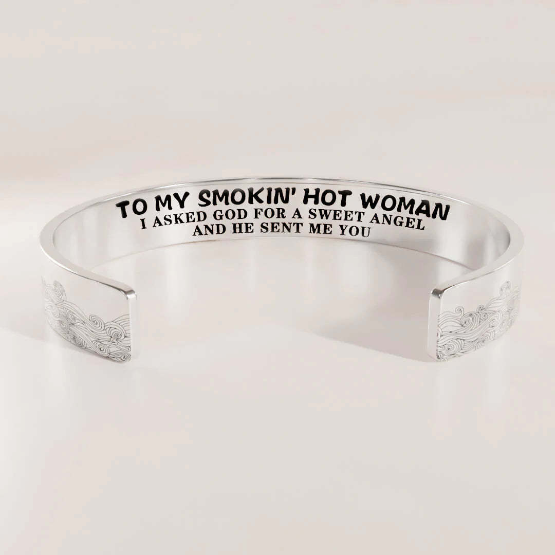 For Love - I Asked God For A Sweet Angel And He Sent Me You Wave Cuff Bracelet-37bracelet