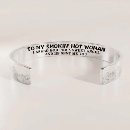 For Love - I Asked God For A Sweet Angel And He Sent Me You Wave Cuff Bracelet-37bracelet