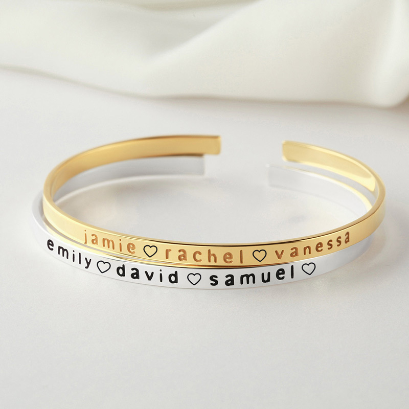 For Mother - Cuff Name Custom Bracelet