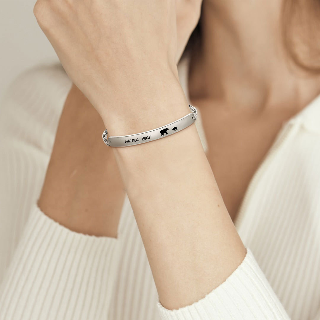 For Mother - To The Best Mama Bear In The World Custom Bracelet