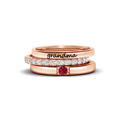 For Grandmother - Birthstone Custom Ring
