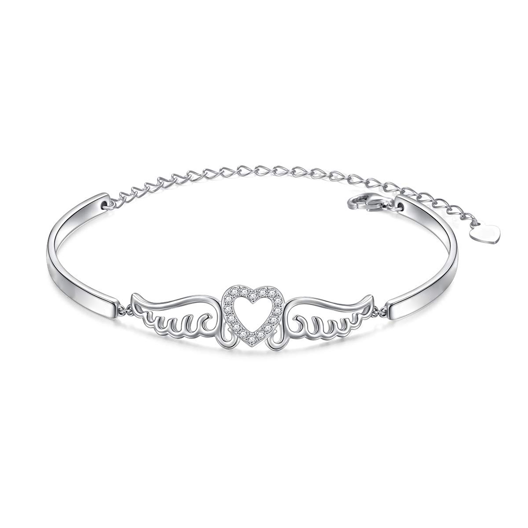 For Memorial/Anyone - Miss You, Every Day Angel Wings Bracelet