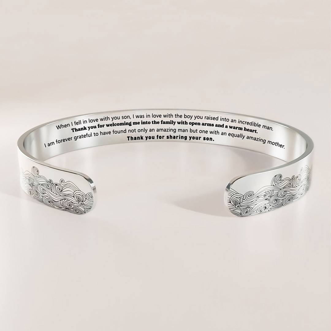 For Boyfriend's Mom - Thank You For Sharing Your Son Cuff Bracelet