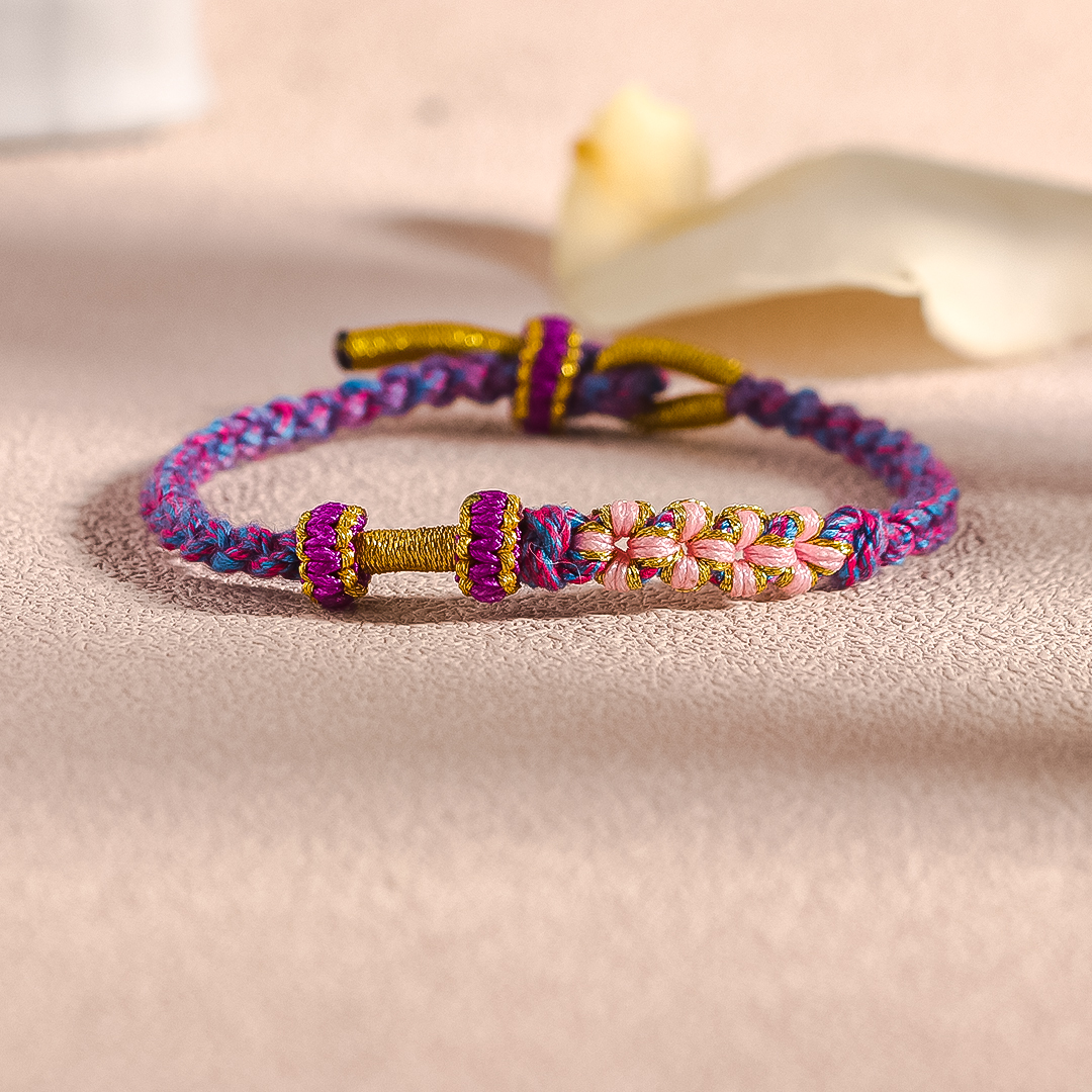 For Granddaughter - Never Forget How Much I Love You Peach Blossom Knot Bracelet