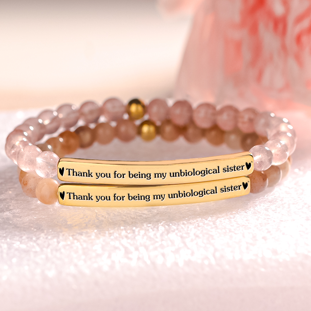 For Friend - Thank You for Being My Unbiological Sister Bead Lettering Bracelet