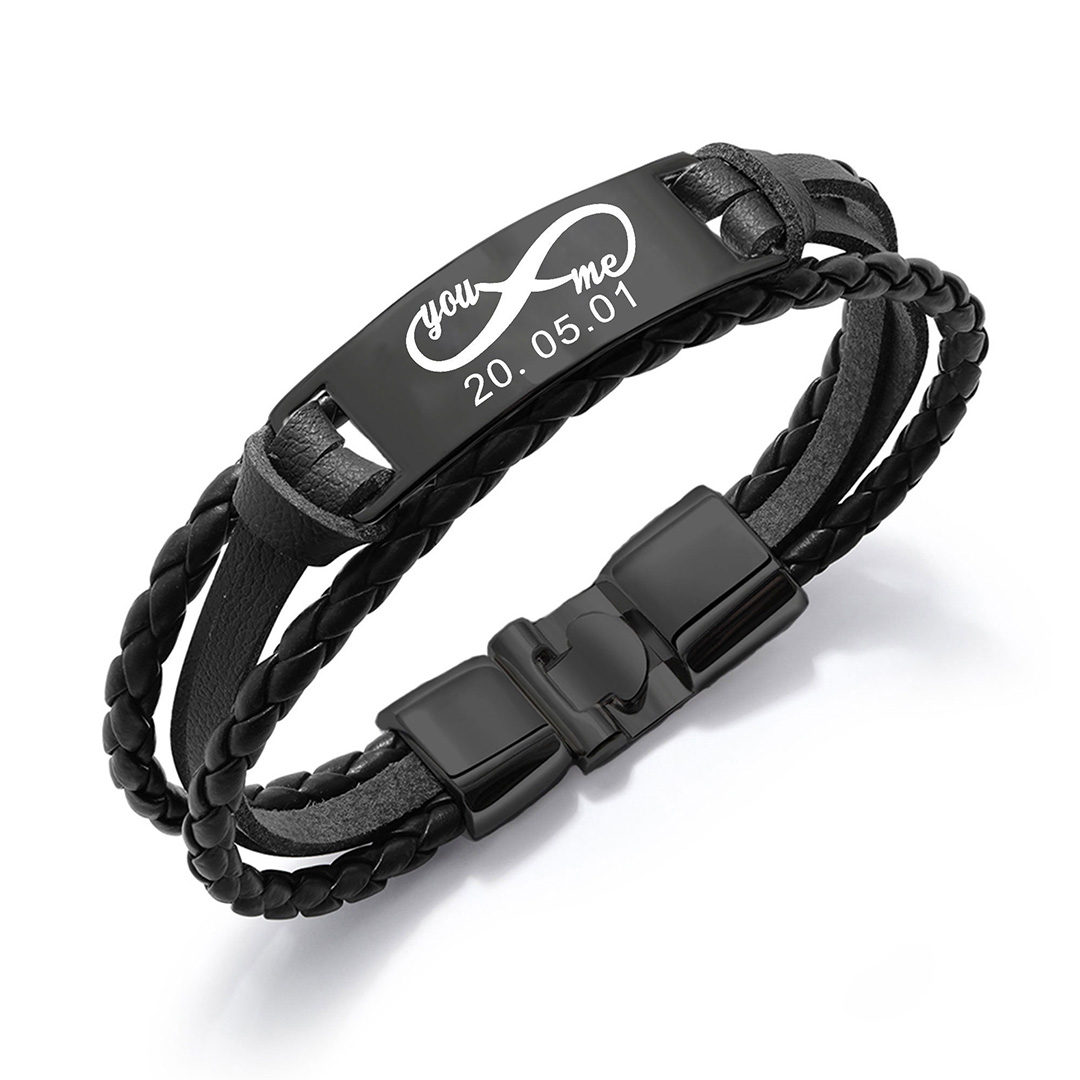 For Love - Date custom three-layer braided bracelet
