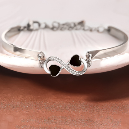 For Friend - I Love You Black Heart Bracelet