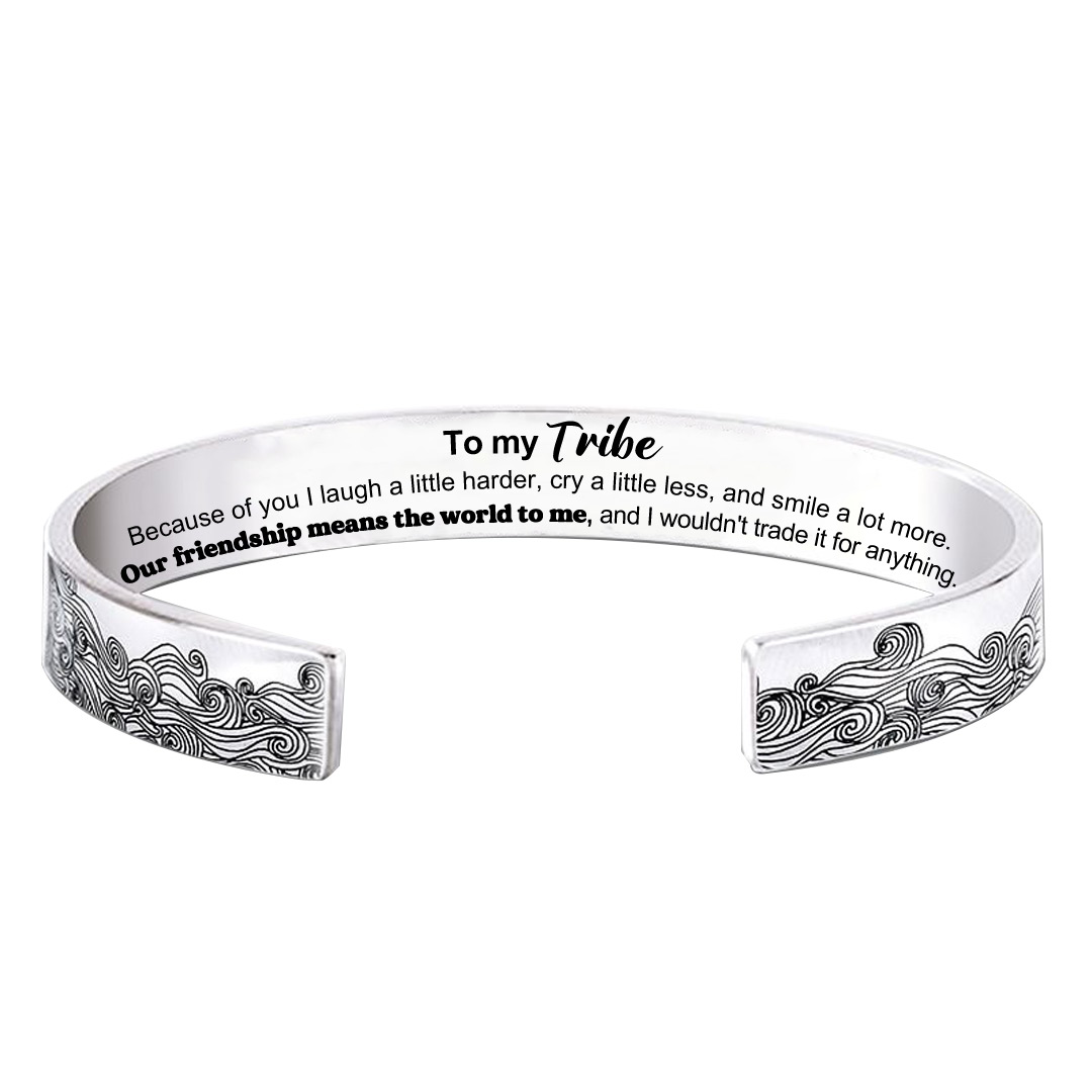 For Friends - Our Friendship Means The World To Me Cow Tribe Wave Bracelet