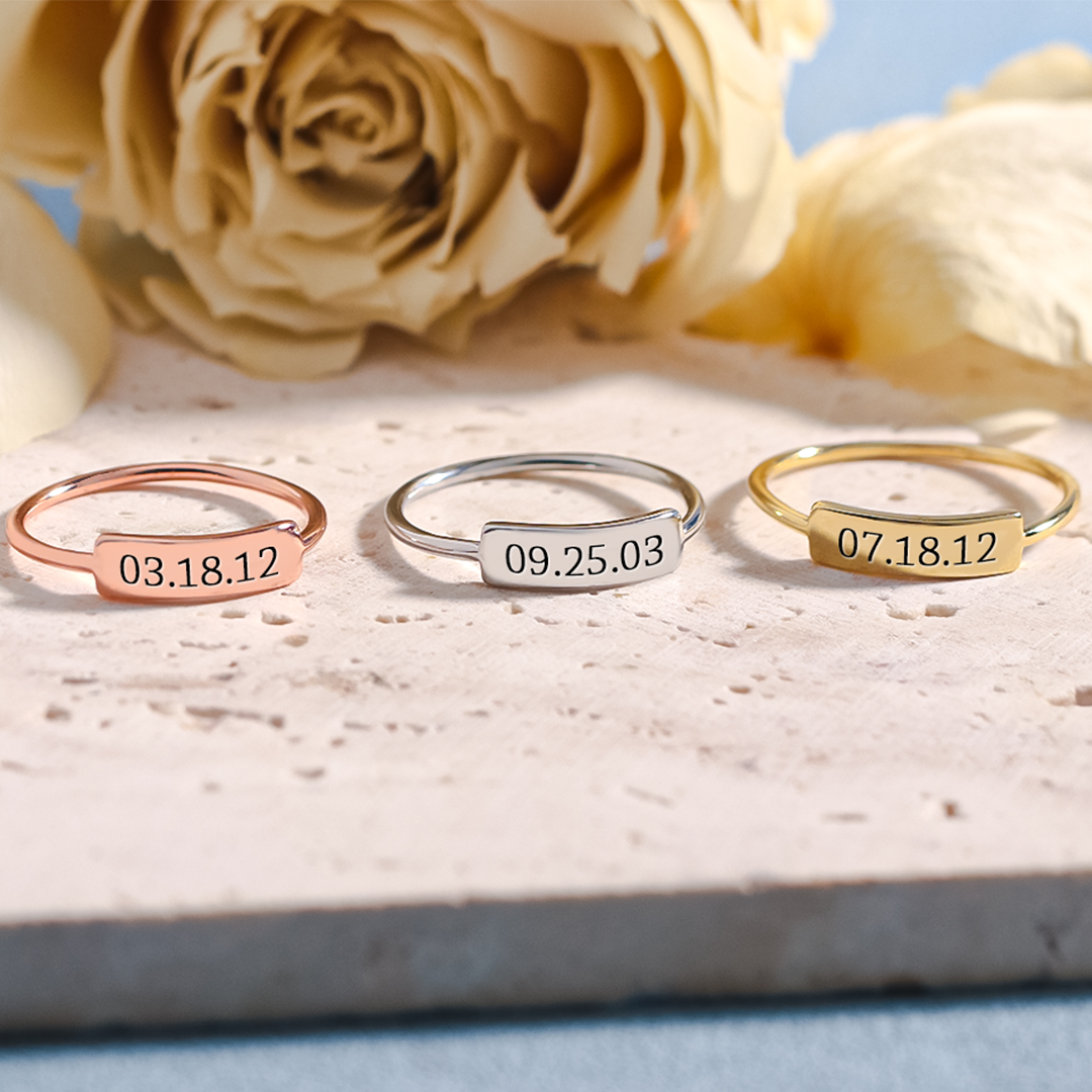 Custom Delicate Dainty Bar Ring