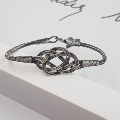 For Love -  I Love You Until Infinity Runs Out Celtic Knot Braided Bracelet