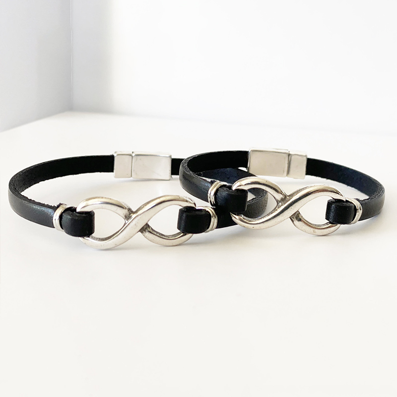 For Love -  I Love You Until Infinity Runs Out Leather Braided Bracelet