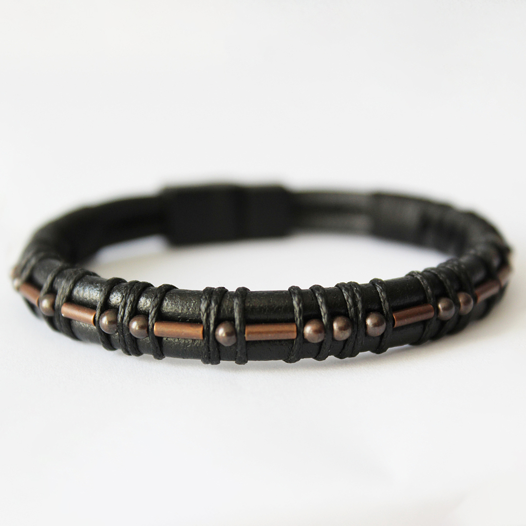 I Love You Morse Code Leather Bracelet
