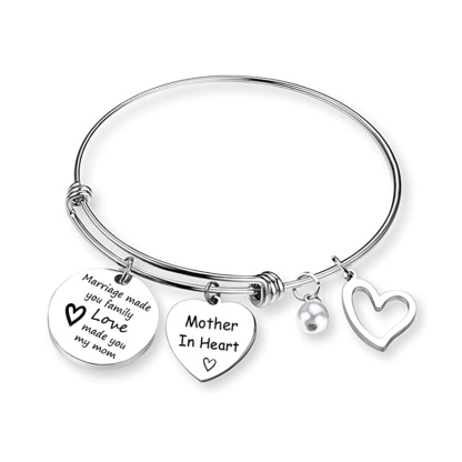 For Mother-In-Law - Love Made You My Mom Bangle Bracelet
