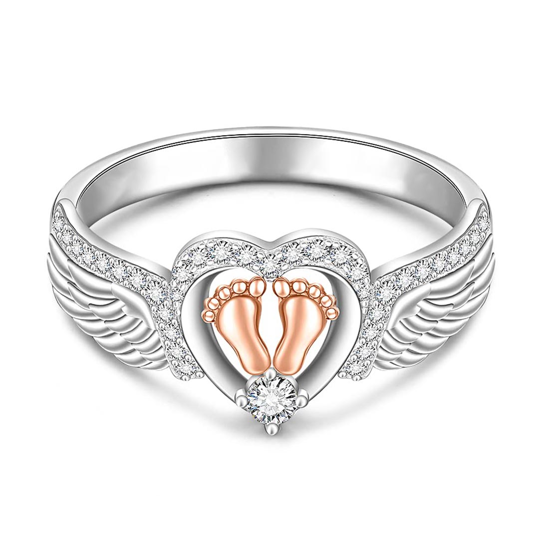 For Memorial - I Will Love You For Every Second Of Mine Heart Footprint Ring