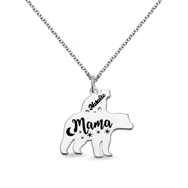 For Mother - You Are The Best Mama Bear In The World Name Custom Necklace