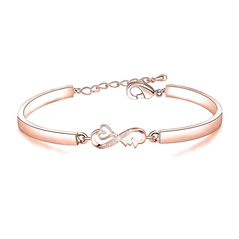For Granddaughter/Daughter - Unbreakable connections are forged with love Infinity Heartbeat Bracelet-37bracelet