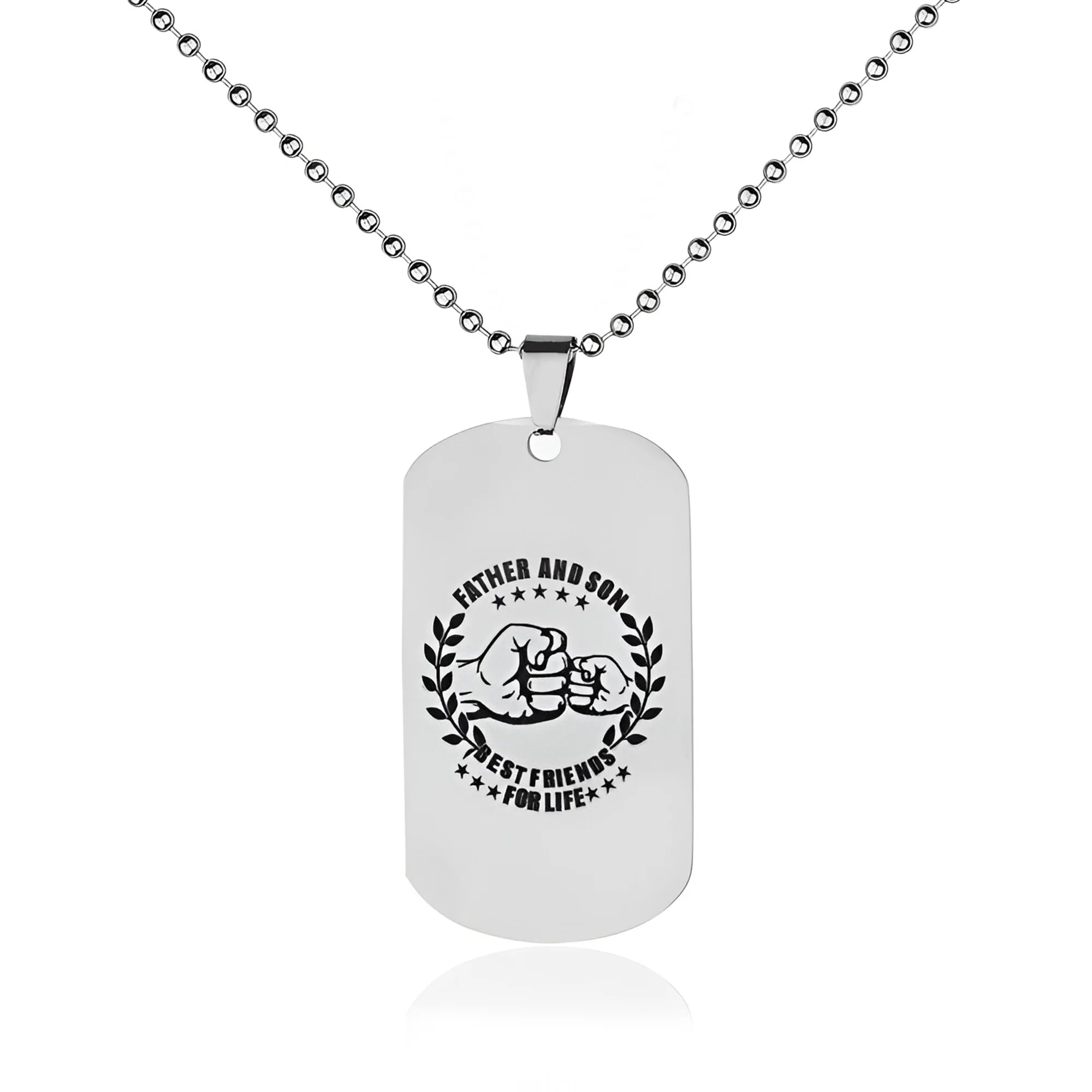 For Son - Father And Son Best Friends For Life Fist Pendant Necklace