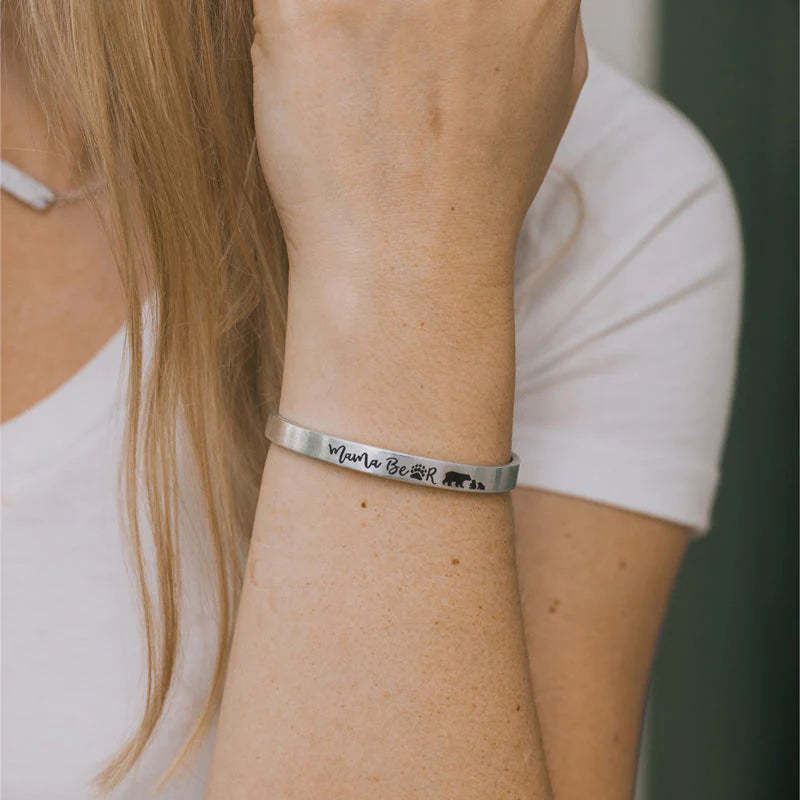 For Mom - Mama Bear And Little Bears Cuff Bracelet