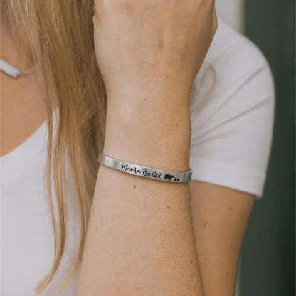 For Mom - Mama Bear And Little Bears Cuff Bracelet